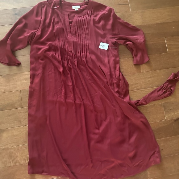NWT! Style & Co Solid color Maroon XL Pintuck Dress - Picture 8 of 9